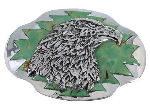 Turquoise Southwestern Silver Eagle Belt Buckle EX48454